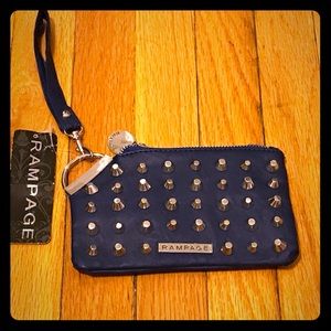 NEW! Blue rampage wristlet with silver spikes